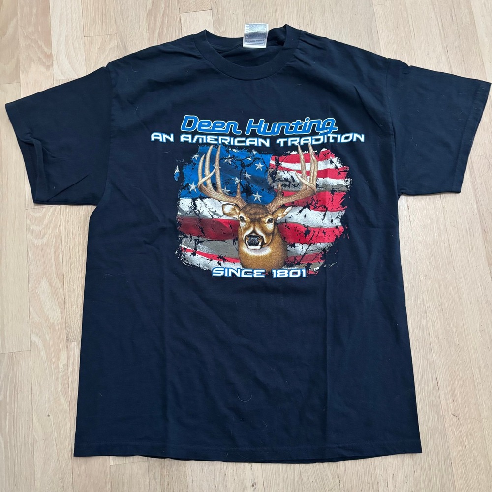 Tennessee River Deer Hunting T-Shirt Mens Large Navy Blue Excellent Buck Graphic